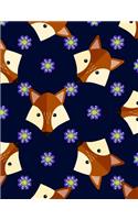 Fox Notebook Grid: Wildlife Animal Grid Paper Page Journal Squared Graph Sheet Graphing Doodling Drawing Sketching Journaling Women Girl Men Boy Teen Writing Diary Sch(8 Fox Notebook Grid)