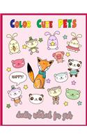 Color Cute Pets Doodles Notebook for Girls
