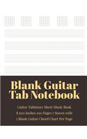 Blank Guitar Tab Notebook: Guitar Tablature Sheet Music Book 8.5x11 Inches 100 Pages 7 Staves with 5 Blank Guitar Chord Chart Per Page (Volume 3)