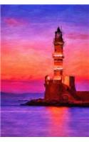 Lighthouse in Greece - Blank Notebook: 101 Pages, 6 x 9 Journal, Soft Cover