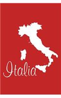 Italia - Red Lined Notebook with Margins (Italy): 101 Pages, Medium Ruled, 6 x 9 Journal, Soft Cover