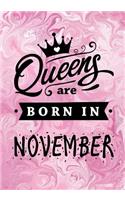 Queens are Born in November: Pink Marble Journal, Memory Book Birthday Present For Her, Keepsake, Diary, Beautifully lined pages Notebook - Gifts for Women