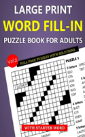 Large Print Word Fill-In Puzzle Book for Adults with Starter Word