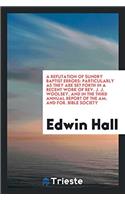 Refutation of Sundry Baptist Errors
