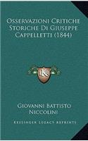 Osservazioni Critiche Storiche Di Giuseppe Cappelletti (1844)