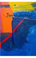 Travel Journal - 6x9 inch blank lined journal abstract paint cover