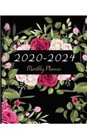 Monthly Planner 2020-2024: Red Rose, 5 year Monthly Planner 60 Months Appointment Calendar Business Planners and Journal Agenda Schedule Organizer Logbook With Holidays and In