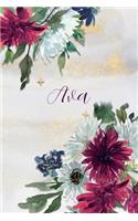 Ava: Personalized Journal Gift Idea for Women (Burgundy and White Mums)