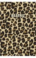 Beatriz: Personalized Notebook - Leopard Print Notebook (Animal Pattern). Blank College Ruled (Lined) Journal for Notes, Journaling, Diary Writing. Wildlife 
