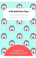 Cute Hedgehog Theme Wide Ruled Line Paper