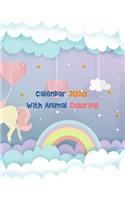 Calendar 2020 With Animal Coloring