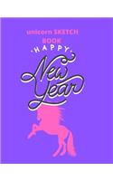 sketchbook gift unicorn: happy new year: Unicorn Journal and sketchbook gift: Journal and sketchbook for Girls - Composition Size (8.5"x11") With Lined and Blank Pages, Perf