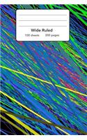 Wide Ruled Composition Notebook 6" x 9". Colorful Tubes Abstract Graphic Art: 6" x 9". 200 Pages. Book Cover With Beautiful Colorful Tubes Abstract Graphic Art Background Pattern.