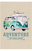 Adventure Calling Van Bus Caravan Camping & Hiking Journal, Dot Grid: Notebook for Bullet Journaling