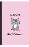 Ciara's Notebook: Personalised Journal for a Girl Named Ciara