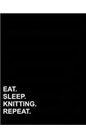 Eat Sleep Knitting Repeat: Graph Paper Notebook: 1/2 Inch Squares, Blank Graphing Paper with Borders(92 Graph Paper Notebook: 1/2 Inch Squares with Border)
