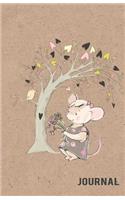 Journal: Mouse Under Tree Design: Lined Notebook 5.5 by 8.5