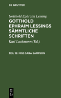 Miss Sara Sampson: Ein Trauerspiel in Fünf Aufzügen