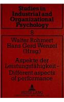 Aspekte der Leistungsfaehigkeit -- Different aspects of performance