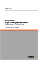 Beispiel eines Hospitationspraktikumprotokolls - insbesondere für Lehrämter