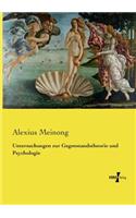 Untersuchungen zur Gegenstandstheorie und Psychologie: (German)