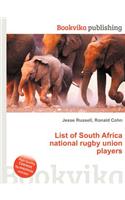 List of South Africa National Rugby Union Players