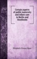Certain aspects of public maternity and infant care in Berlin and Stockholm