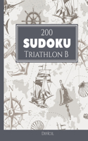 200 Sudoku Triathlon B difícil Vol. 10: com soluções e quebra-cabeças bônus