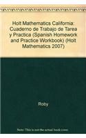 Holt Mathematics California: Cuaderno de Trabajo de Tarea y Practica (Spanish Homework and Practice Workbook)