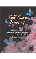 Self Care Journal: diary, notebook for women, full year tracking, take care of mind and body, tracking moods and emotions,12months planner, orchid, floral, night butte