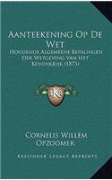 Aanteekening Op De Wet
