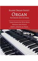 Blank Organ Sheet Organ Notebook And Journal