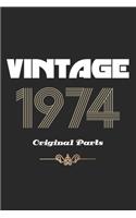Retro Birthday - Vintage 1974 Notebook Original Parts Gift