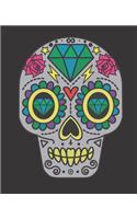 Skull Composition Notebook: Primary Ruled Notebook Lined School Journal - 110 Pages - 7.5 x 9.25" - Children Kids Girls Boys Teens Women Wide Ruled School Composition Books