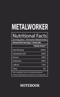 Nutritional Facts Metalworker Awesome Notebook: 6x9 inches - 110 dotgrid pages - Greatest Passionate working Job Journal - Gift, Present Idea