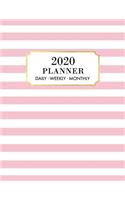 2020 Weekly Planner: 2020 Monthly Planner for January 2020 - December 2020 + Monthly Calendar w/ Notes, To Do List Section, Includes Important Dates, Birthday, Goals + N