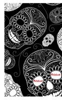 Notebook: Black and White Day of the Dead Notebook/Journal with Glossy Cover-100 Pages-Wide-Ruled-Use for Notes, Ideas, School, To-Do-List, Creative Ideas