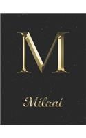 Milani: 1 Year Daily Planner (12 Months) - Yellow Gold Effect Letter M Initial First Name - 2020 - 2021 - 365 Pages for Planning - January 20 - December 20 