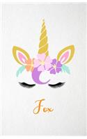 Fox A5 Lined Notebook 110 Pages: Funny Blank Journal For Lovely Magical Unicorn Face Dream Family First Name Middle Last Surname. Unique Student Teacher Scrapbook/ Composition Great
