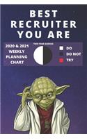 2020 & 2021 Two-Year Weekly Planner For Best Recruiter Gift - Funny Yoda Quote Appointment Book - Two Year Agenda Notebook