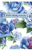 2020 Weekly Calendar: Watercolor Blue Roses