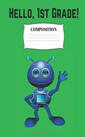 Composition: Book For Elementary School Kids: 200 Pages, 7.5 x 9.25 Inches, Wide Rule; Back To School Notebooks For Boy
