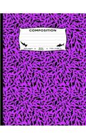 Composition: 100 Pages Wide Ruled 7.44 x 9.69 in.: Sharks All Over Purple Marble Note Book Journal Diary Fun Unique Design for boys, girls, kids, students, teach