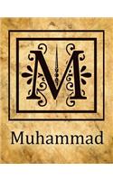 Muhammad: Personalised Notebook/Journal/Diary For Men & Boys With Monogram Initial M, Antique Style Name Gift (8.5" x 11")