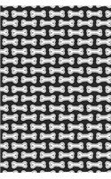 Dog Pattern - White Bones in Black: Blank Lined Notebook for Dog Lovers and Pet Owners