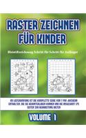 Bleistiftzeichnung Schritt für Schritt für Anfänger (Raster zeichnen für Kinder - Volume 1): Dieses Buch bringt Kindern bei, wie man Comic-Tiere mit Hilfe von Rastern zeichnet