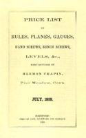 H. Chapin 1859 Price List