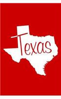 Texas - Red Lined Notebook with Margins: 101 Pages, Medium Ruled, 6 x 9 Journal, Soft Cover