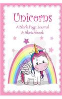 Unicorns - A Blank Page Journal & Sketchbook