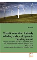 Vibration modes of steady whirling rods and dynamic roatating annuli